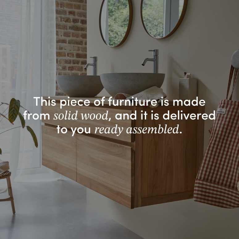 Jacob - Solid teak vanity unit 120 cm