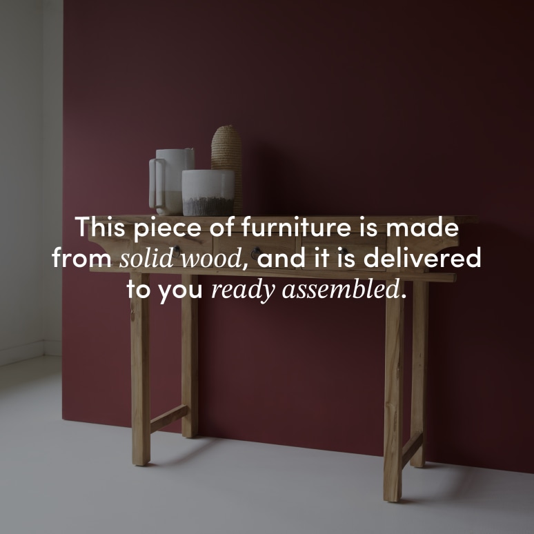 Junie - Console table in reclaimed solid teak