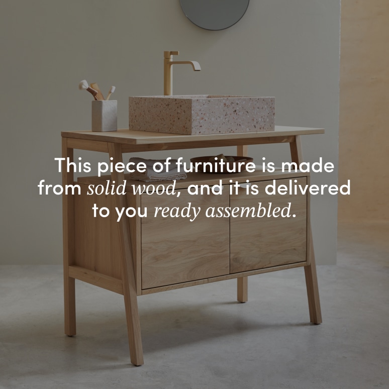 Pola - Solid oak vanity unit 90 cm