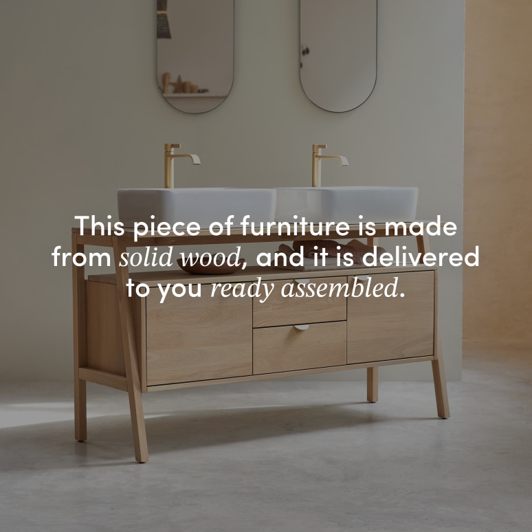 Pola - Solid oak vanity unit 140 cm