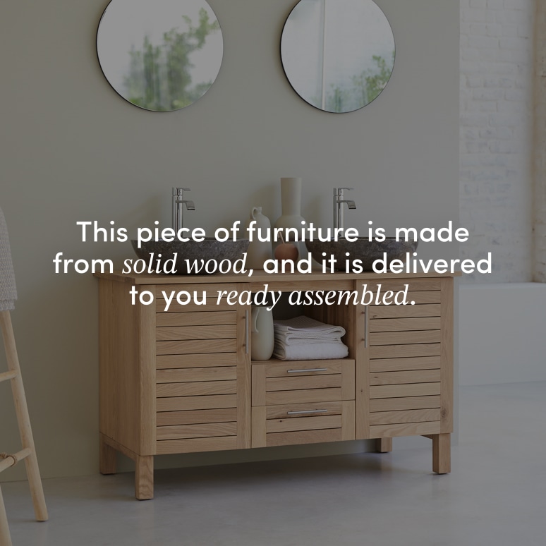 Soho - Solid oak vanity unit 125 cm