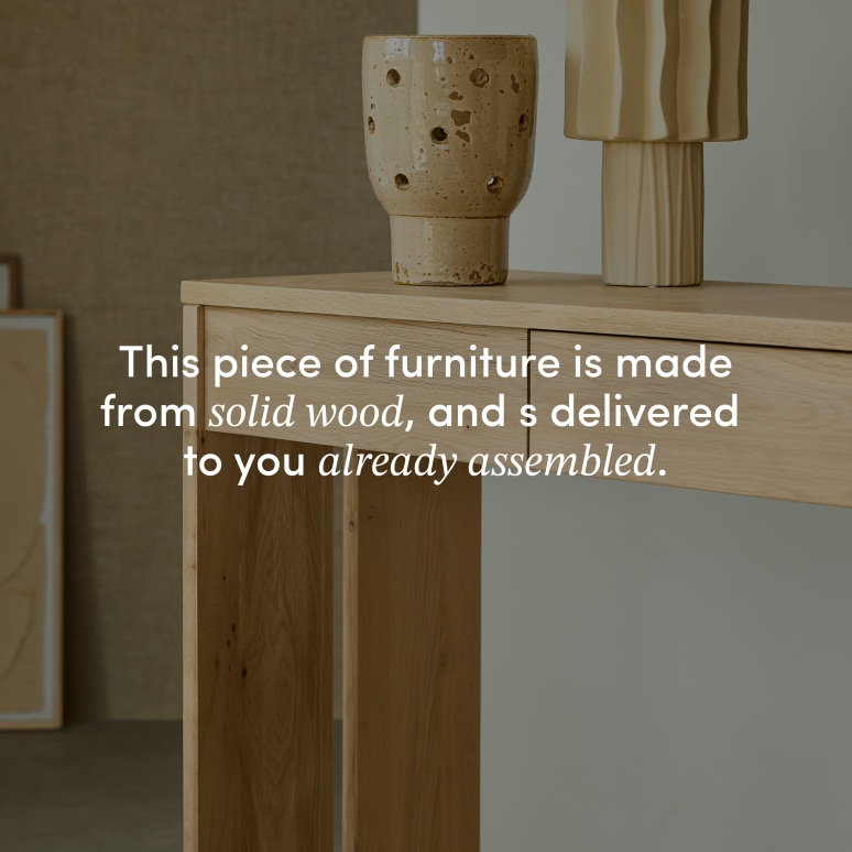 Eden - Hallway console table in solid oak D. 35 cm