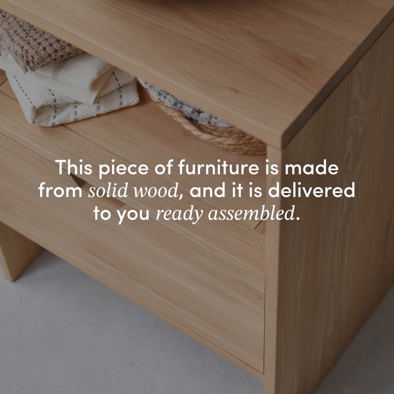 Kwarto - Solid oak vanity unit 60 cm