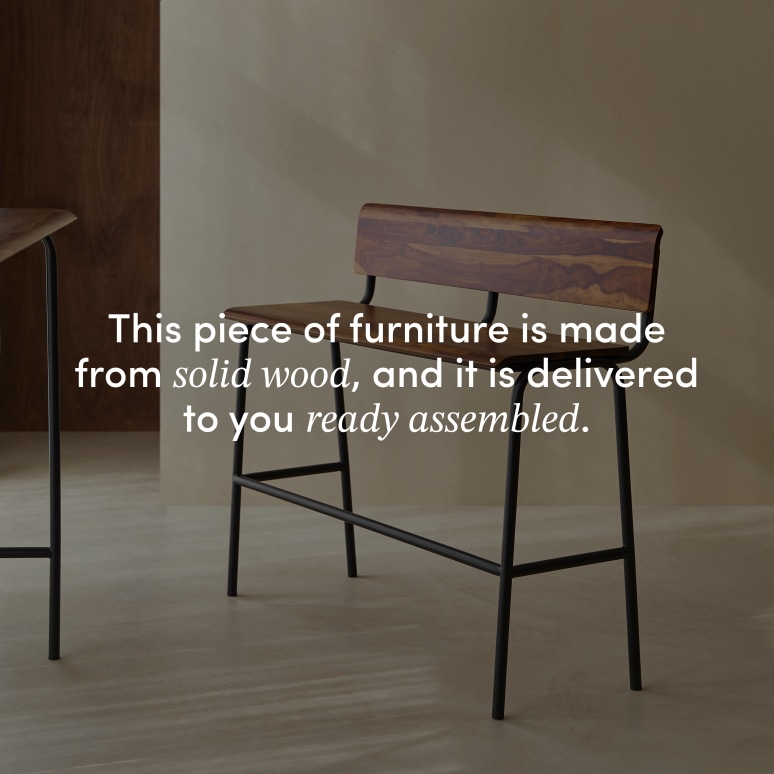 Talia - High bench in solid sheesham and metal