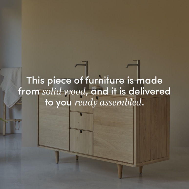 Jonàk - Solid oak vanity unit 145 cm