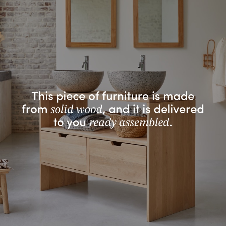 Kwarto - Solid oak vanity unit, 110 cm