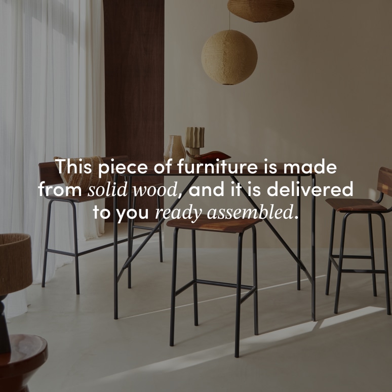 Talia - Solid sheesham and metal high stool