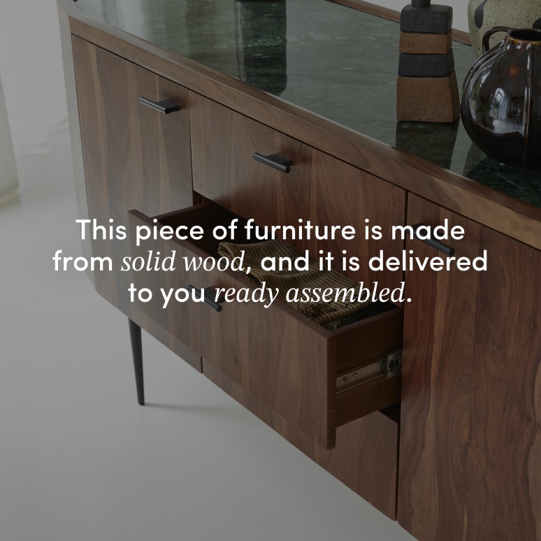 Jade - Solid sheesham and marble sideboard 175 cm