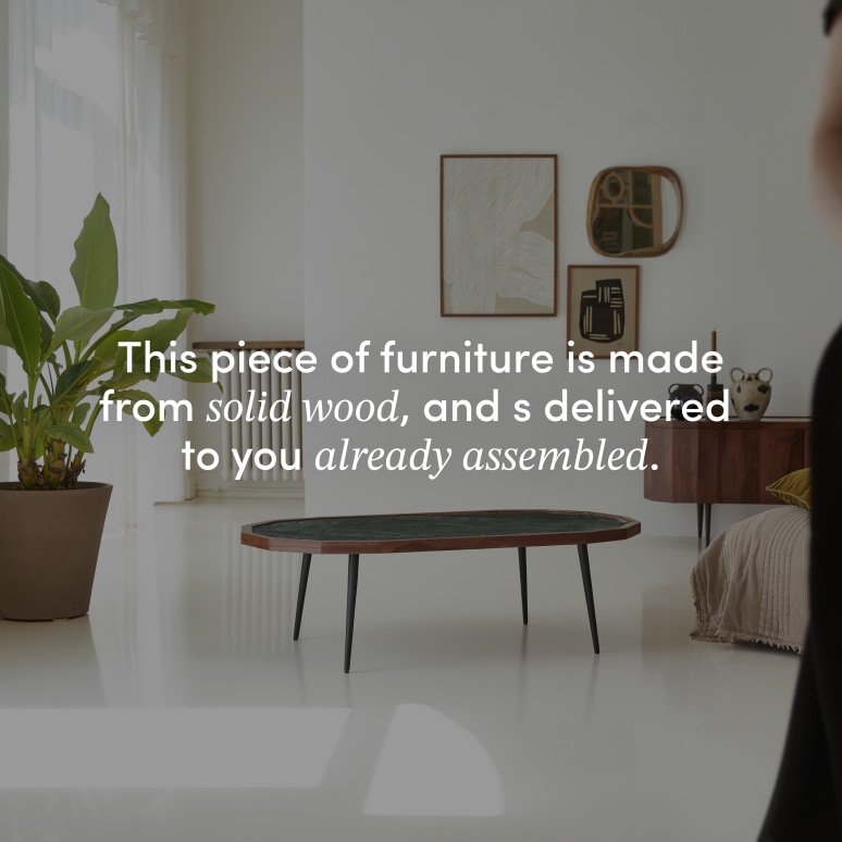 Jade - Solid sheesham and marble coffee table