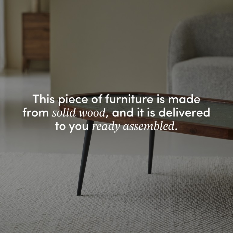 Jade - Solid sheesham and marble coffee table