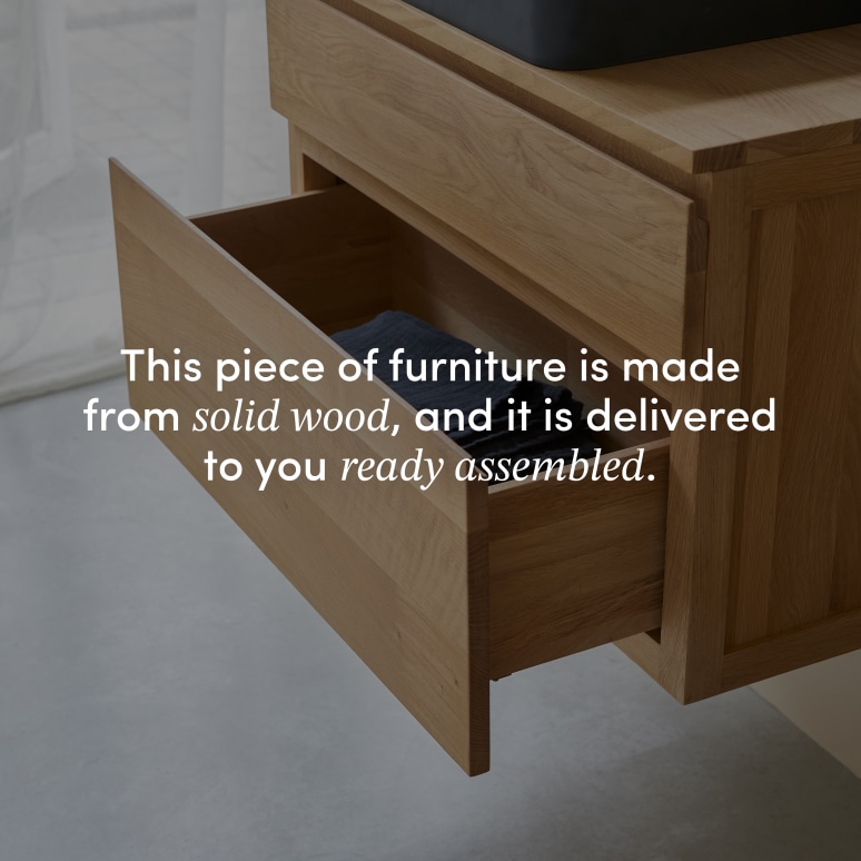 Jacob - Solid oak vanity unit 80 cm