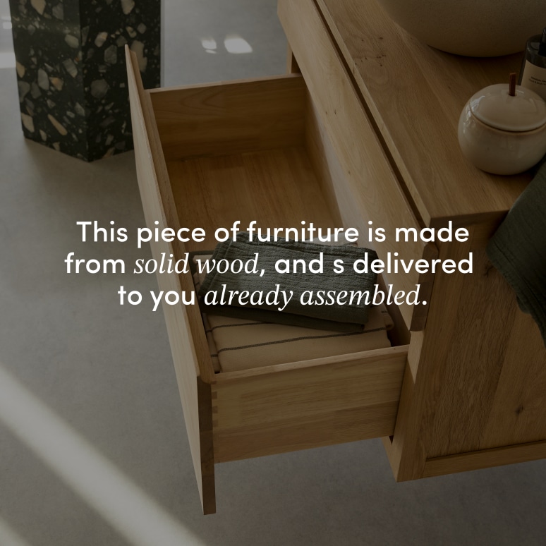 Jacob - Solid oak vanity unit 80 cm