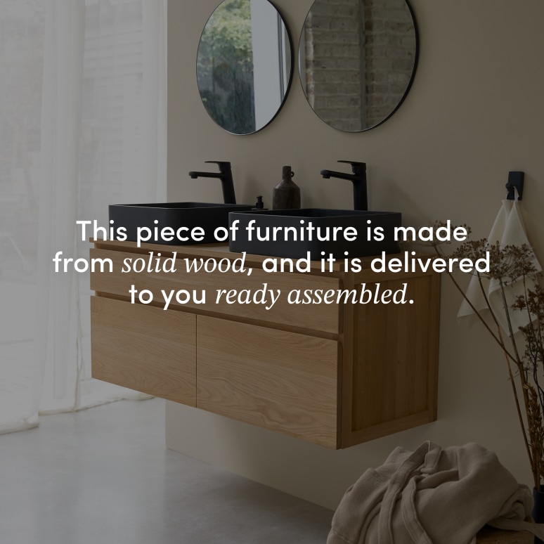 Jacob - Solid oak vanity unit 120 cm