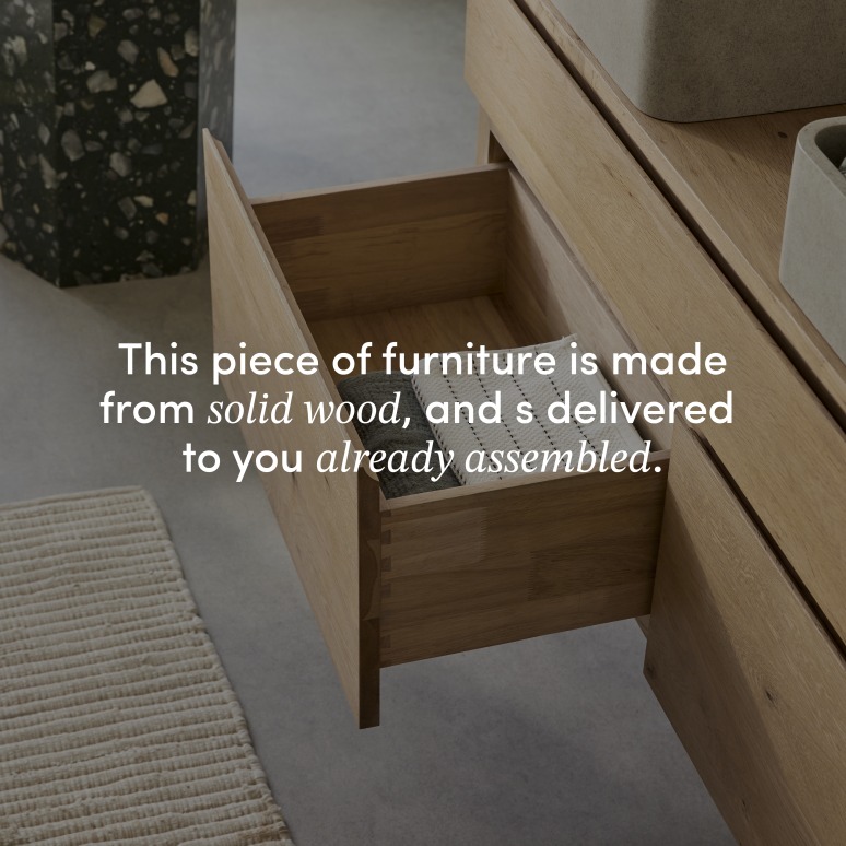 Jacob - Solid oak vanity unit 120 cm