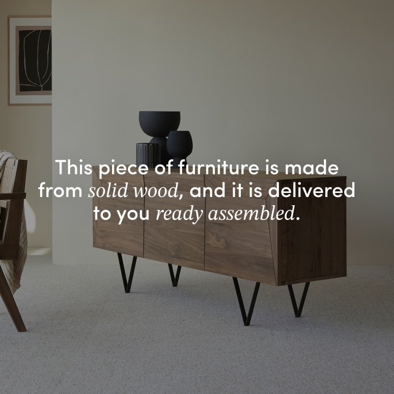 Metric - Solid walnut sideboard 175 cm