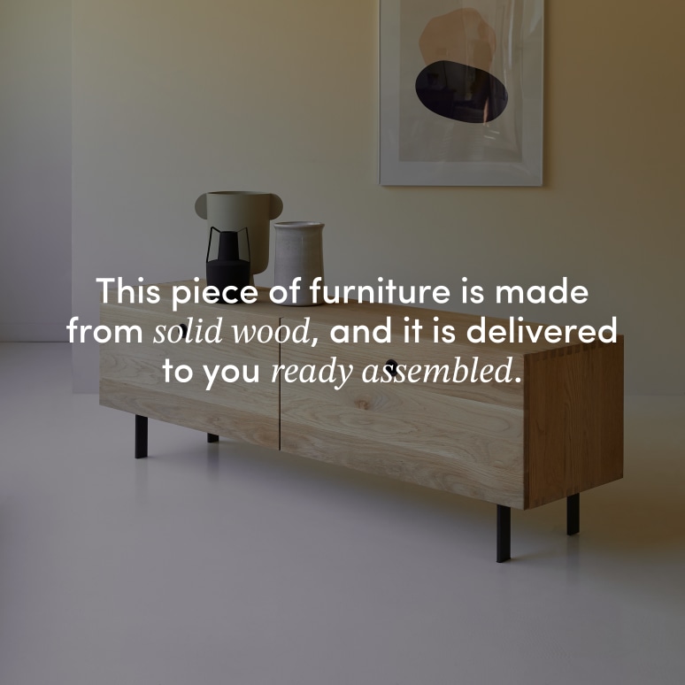 Jeanne - Solid oak TV unit 160 cm