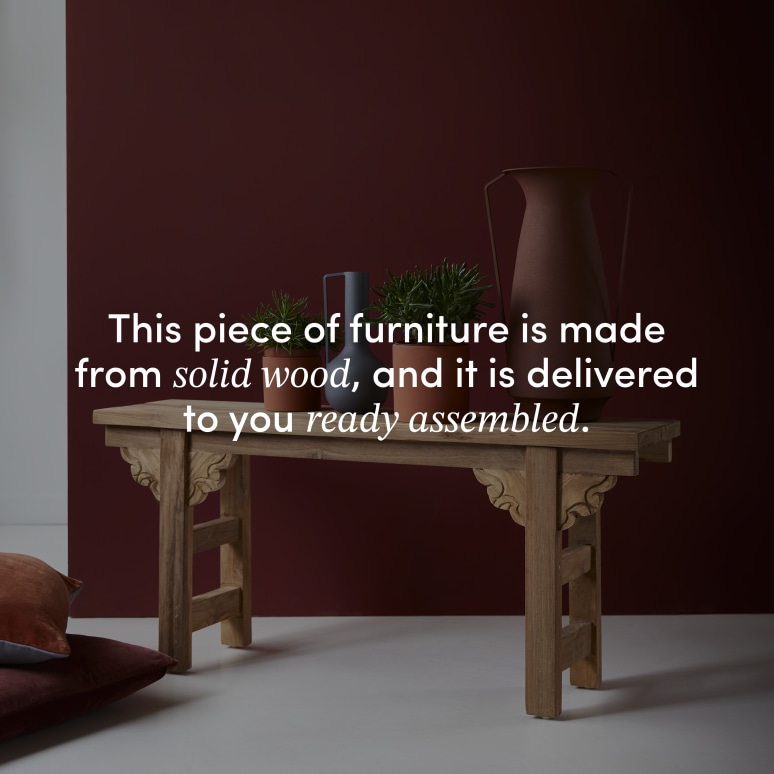 Adonis - Low console table in solid recycled teak