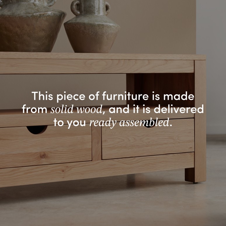 Oliver - Solid oak TV stand, 200 cm