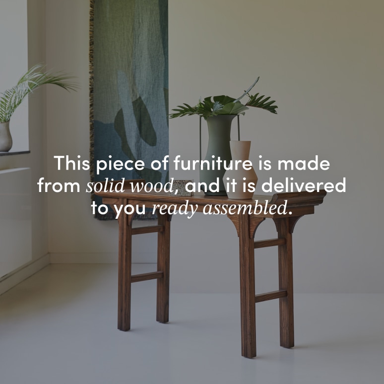 Arun - Hallway console table in solid elm D. 35 cm
