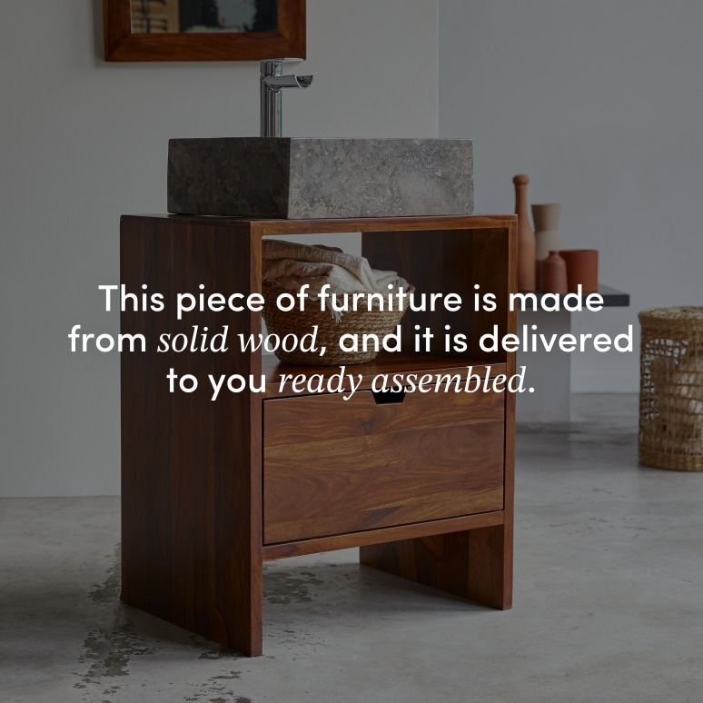 Kwarto - Solid sheesham under-basin unit, 60 cm