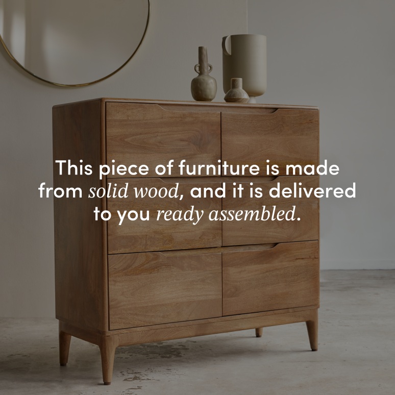 Gabrielle - Hallway chest of drawers in solid mango wood