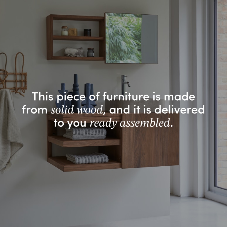 Typo - Solid walnut under-basin unit, 90 cm.