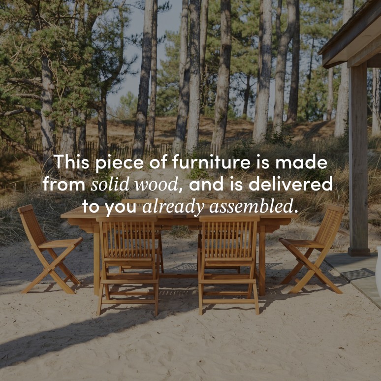 Capri - Rectangular solid acacia garden set with 12 chairs.