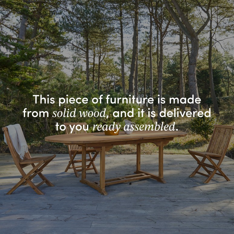 Capri - Solid acacia garden set with 6 chairs