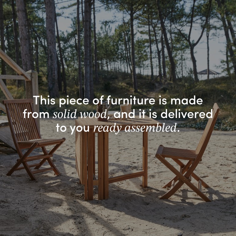 Capri - Folding garden table in solid acacia for 2-4 people