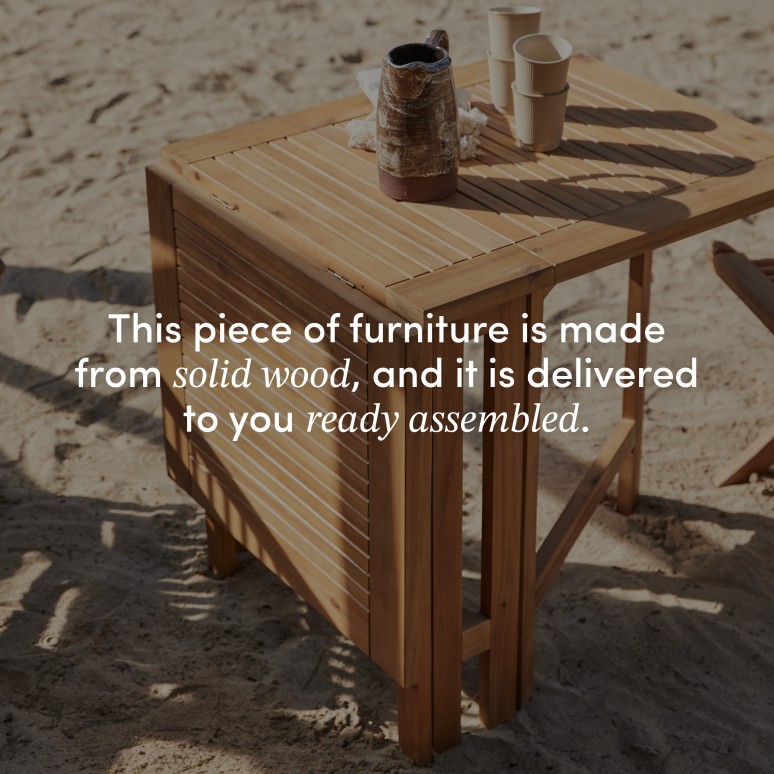 Capri - Folding solid acacia garden set with 4 chairs.