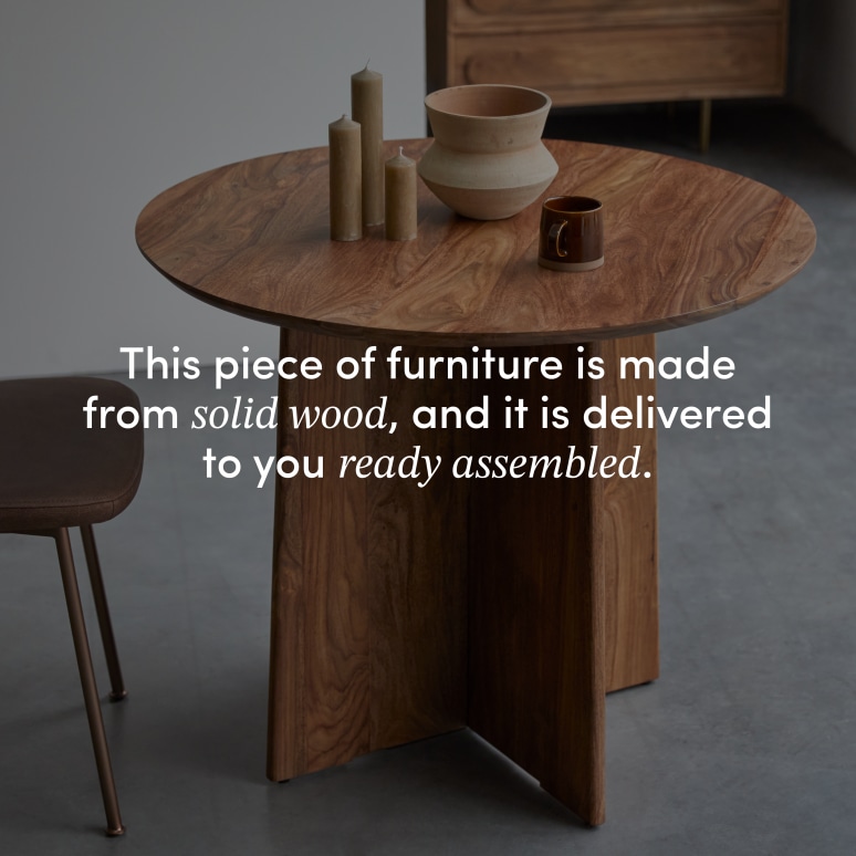 Anja - Round table in solid sheesham - seats 4 people