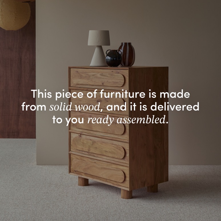 Olga - Solid acacia children's chest of drawers