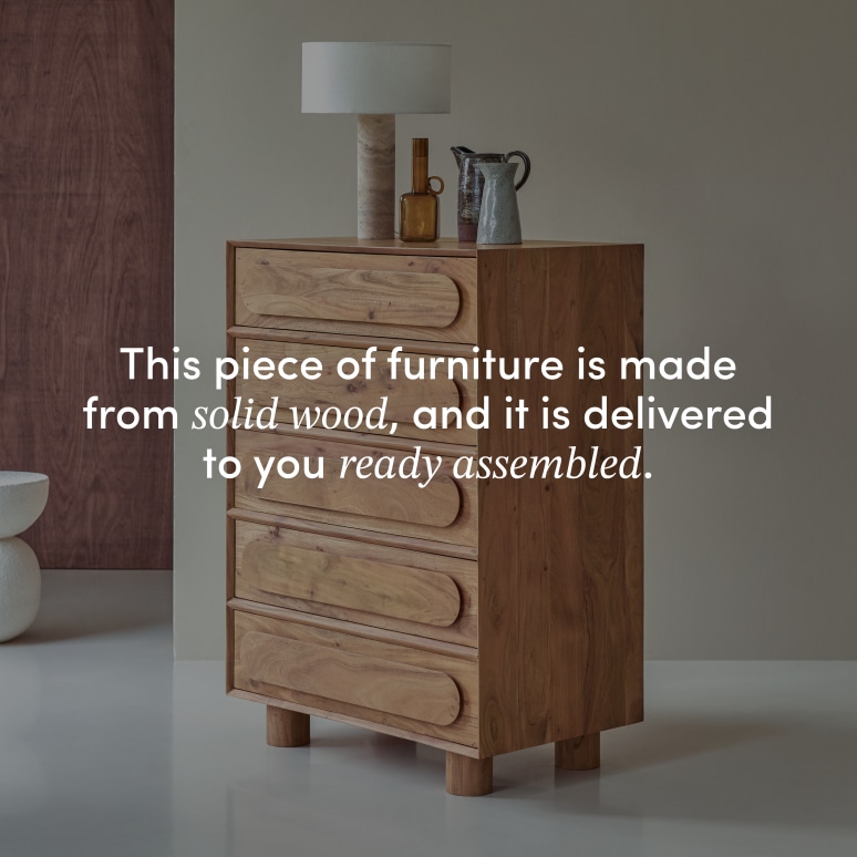 Olga - Solid acacia storage chest of drawers