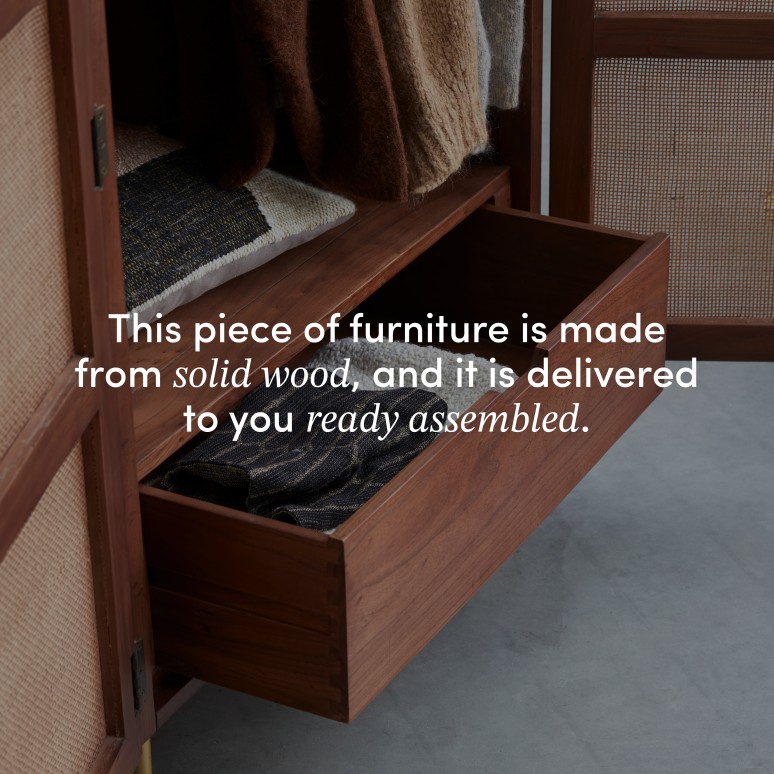 Lisbeth - Elm and cane cabinet