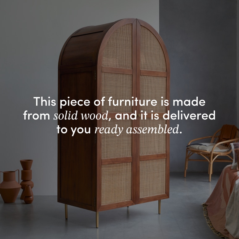 Lisbeth - Elm and cane cabinet