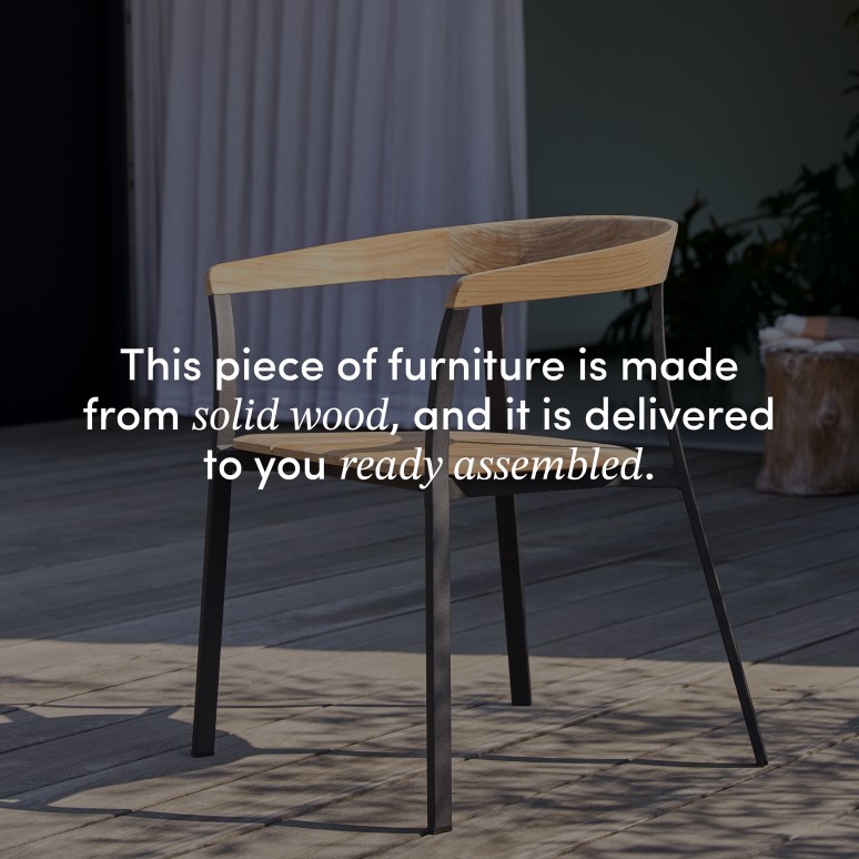 Arco - Solid teak and aluminium outdoor chair