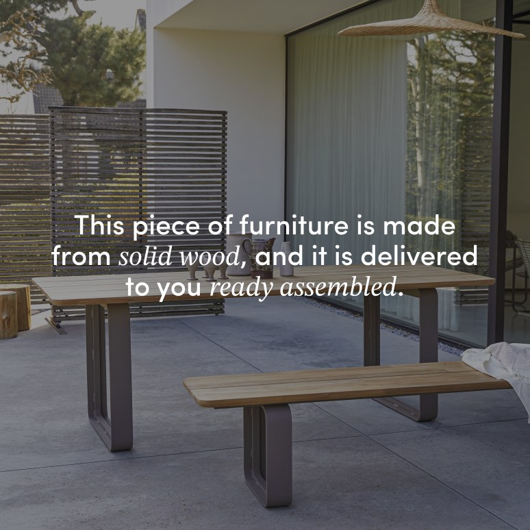 Harper - Solid teak and aluminium garden set, 6 seats