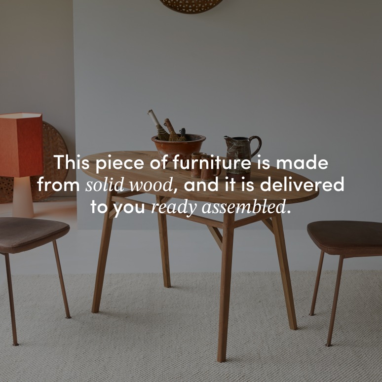 Elena - Oval table in reclaimed solid teak, seats 2-4 