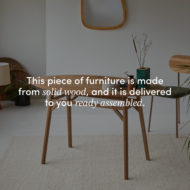 Elena - Oval desk in reclaimed solid teak