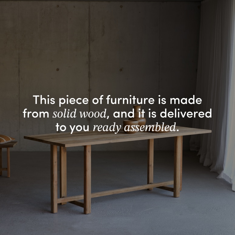 Antonia - Solid recycled teak table for 6-8 people