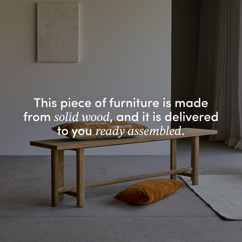 Antonia - Decorative bench in reclaimed solid teak