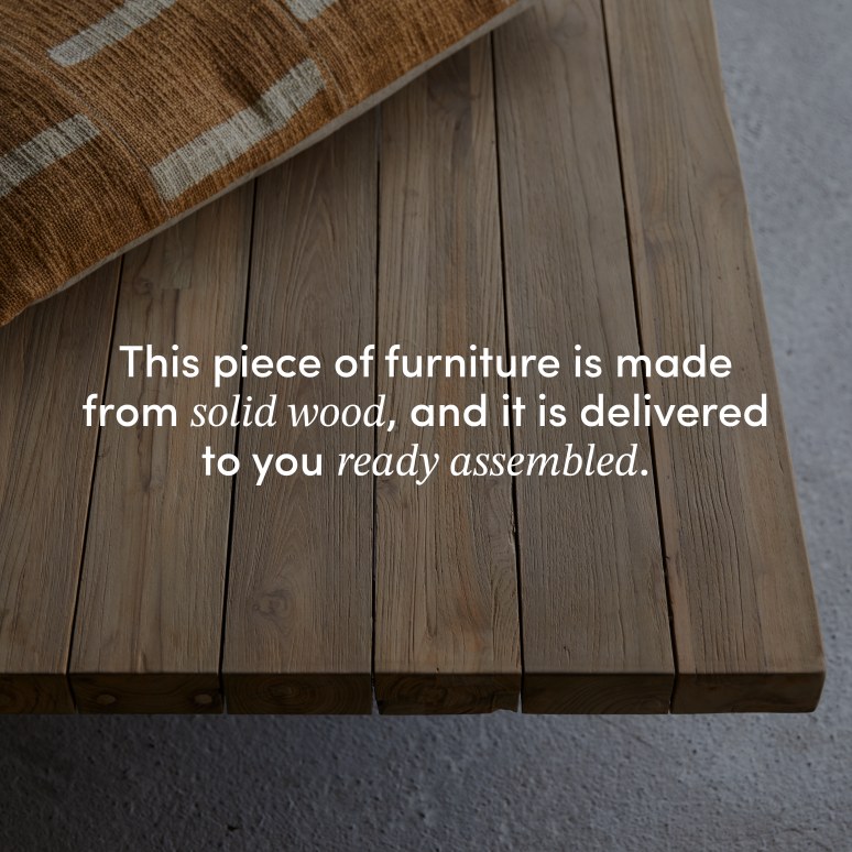 Joaquin - Recycled solid teak bench, 3-seater