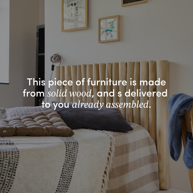 River - Children's solid teak headboard 120 cm