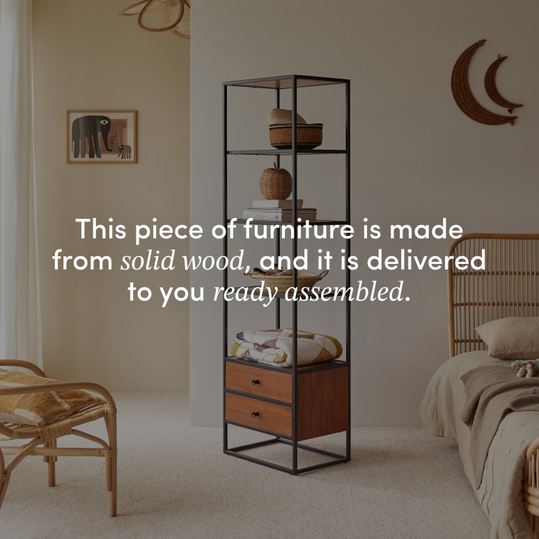 Agra - Children’s column unit in solid acacia and metal