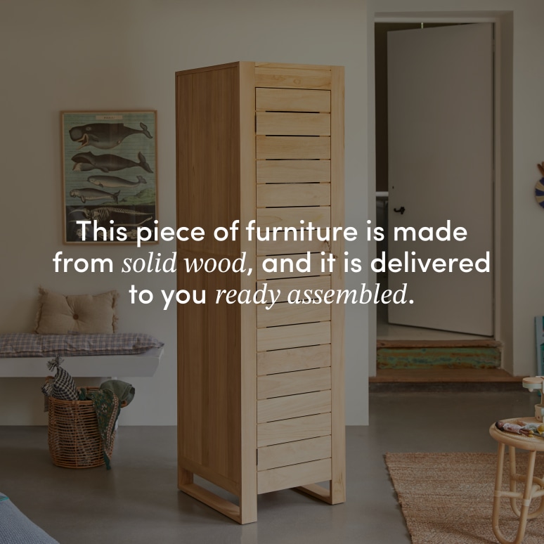 Minimalys - Children's single wardrobe in solid teak