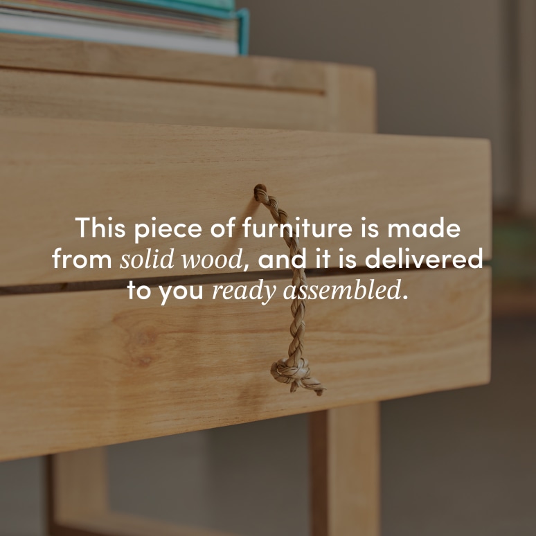Minimalys - Children's bedside table in solid teak