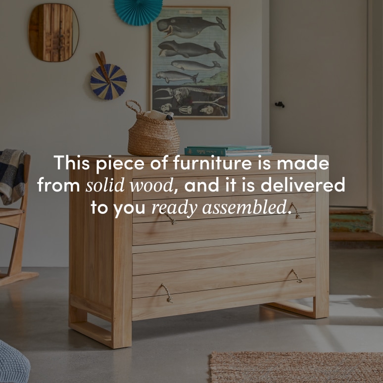 Minimalys - Children's chest of drawers in solid teak