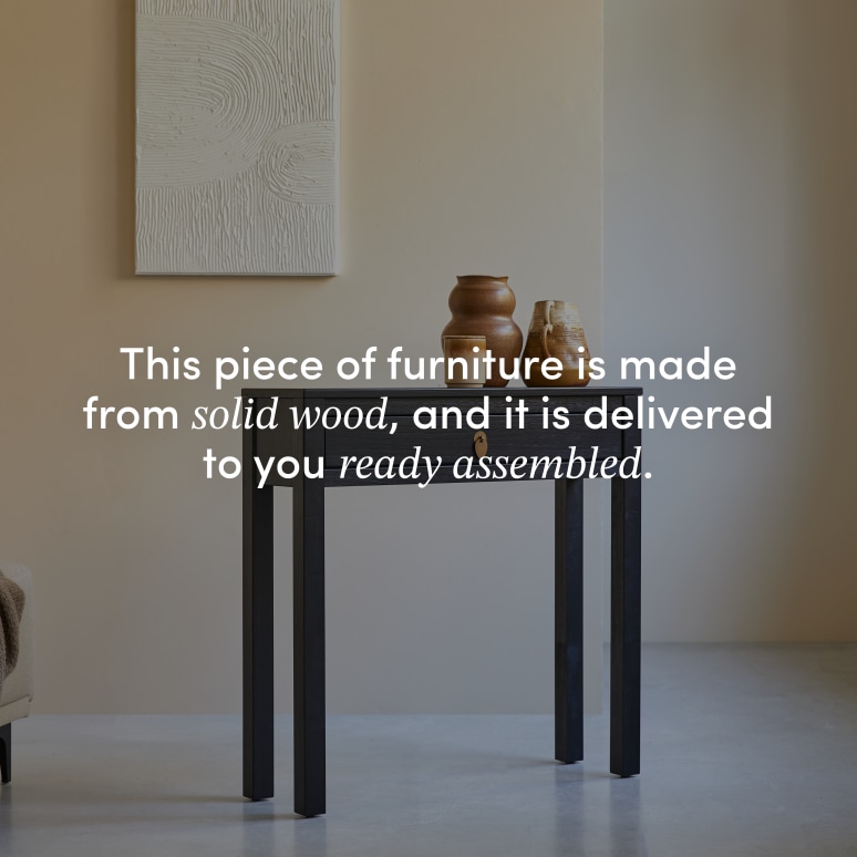 Zenaka - Hallway console table in solid pine D. 25 cm