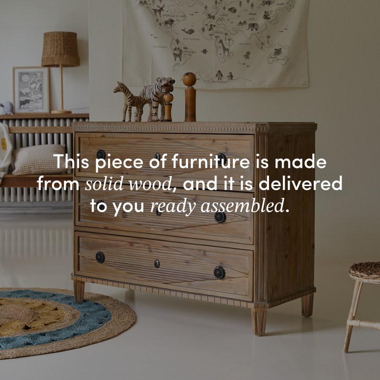 Emily - Children's chest of drawers in solid reclaimed pine