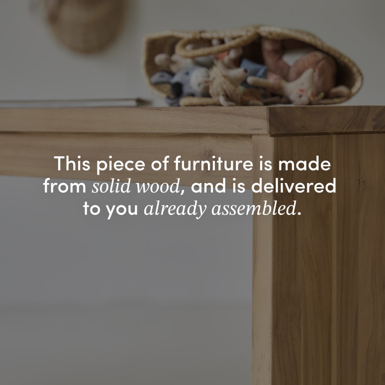 Eden - Children's Desk in solid teak with storage unit